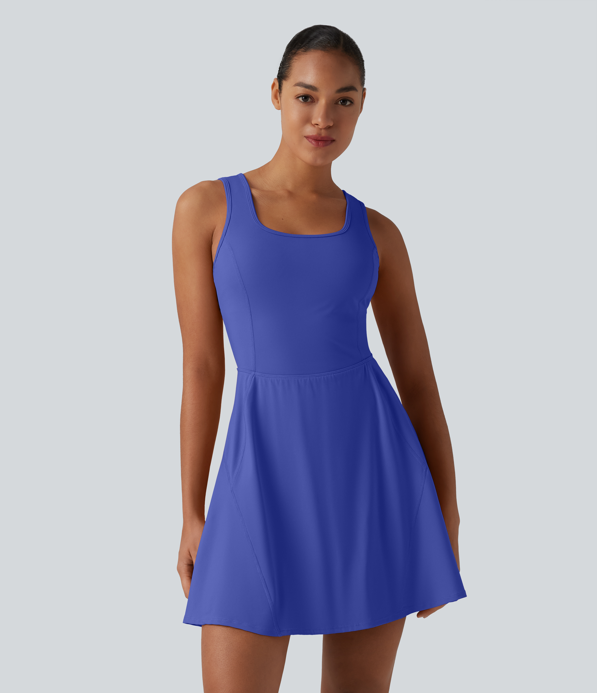 Halara SoftlyZero™ Airy 2-in-1 InstantCool Mini Dance Active Dress with Pockets-Easy Peezy Edition-Longer Length - Aster Blue
