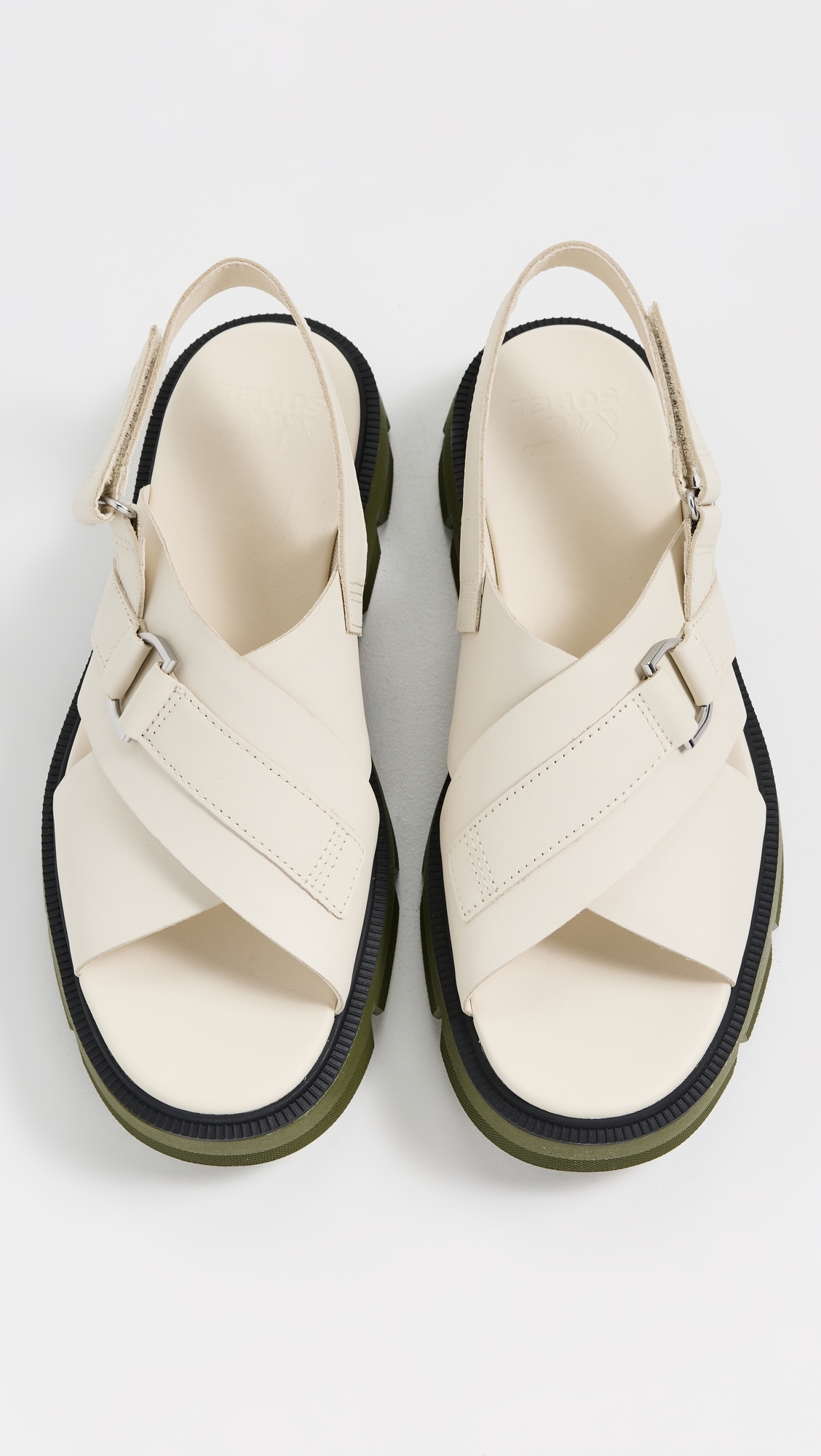 Sorel Rein Cb Criss Cross Sandals Chalk/Utility Green