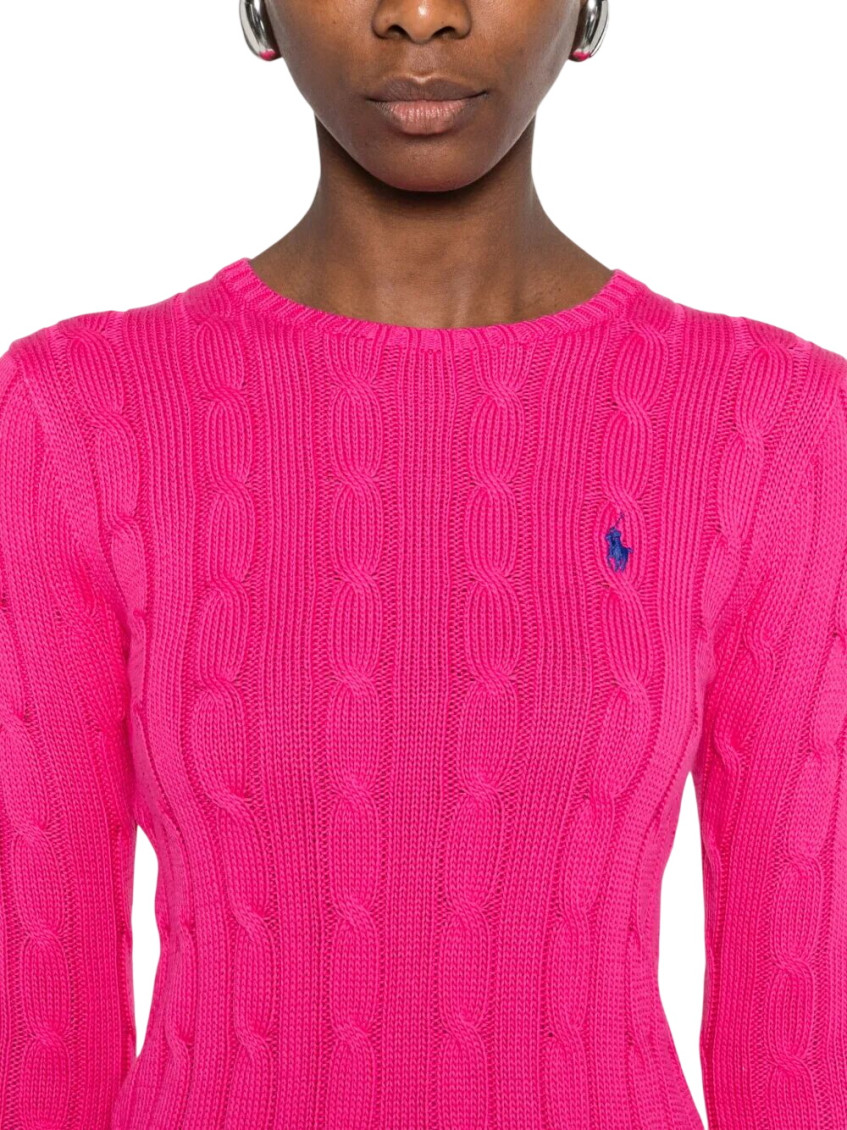 Pink Knitted Crew Neck Sweater