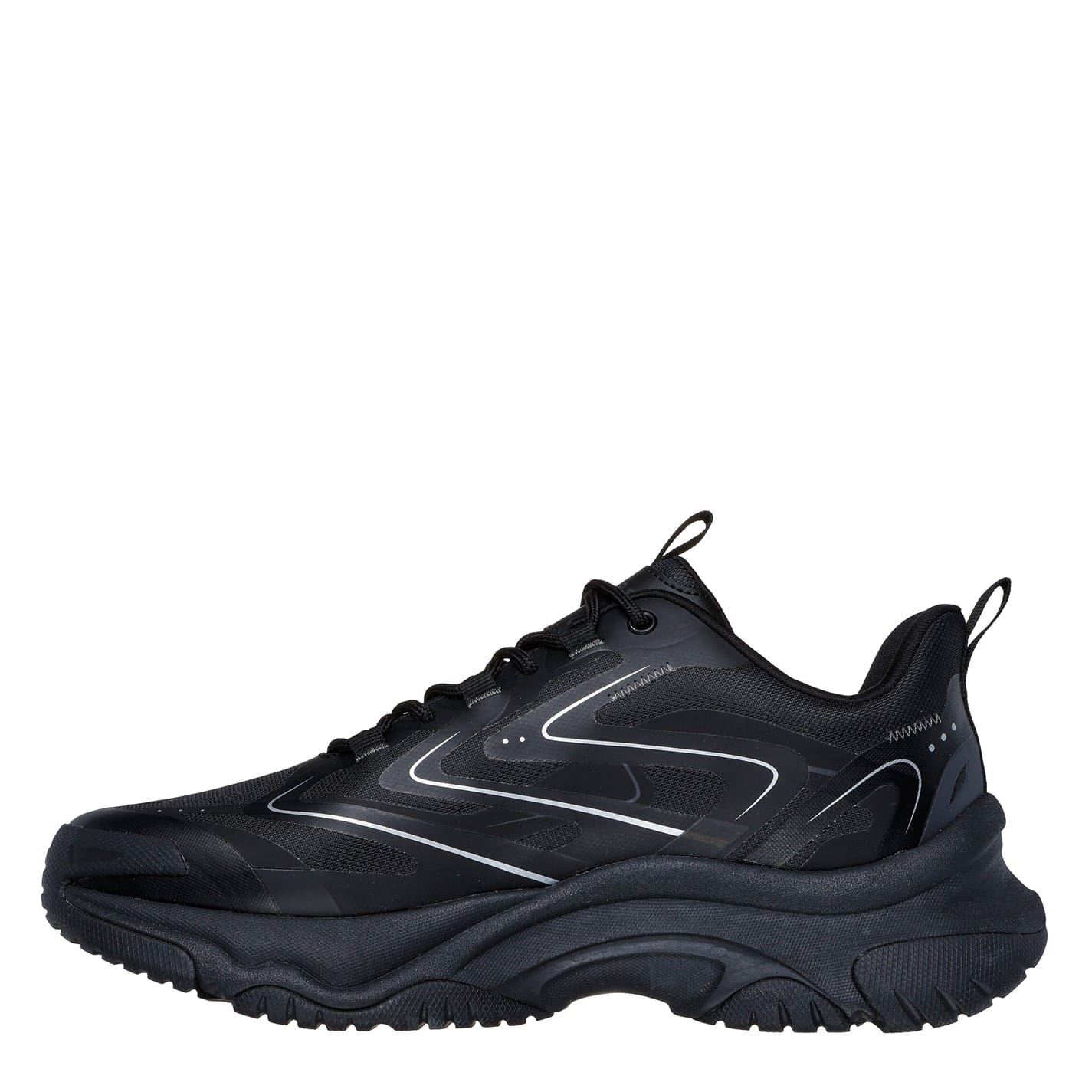 Skechers Mens Moonhiker Lace-Up Sneakers in Black