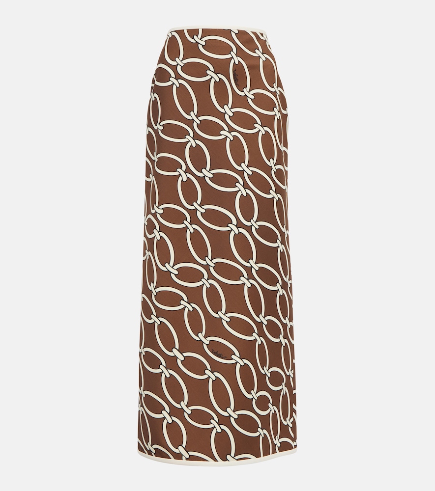 Chain-print maxi skirt