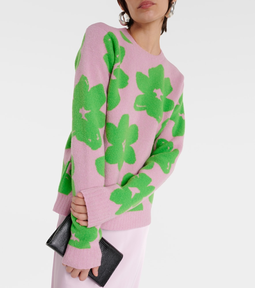 Floral wool-blend sweater