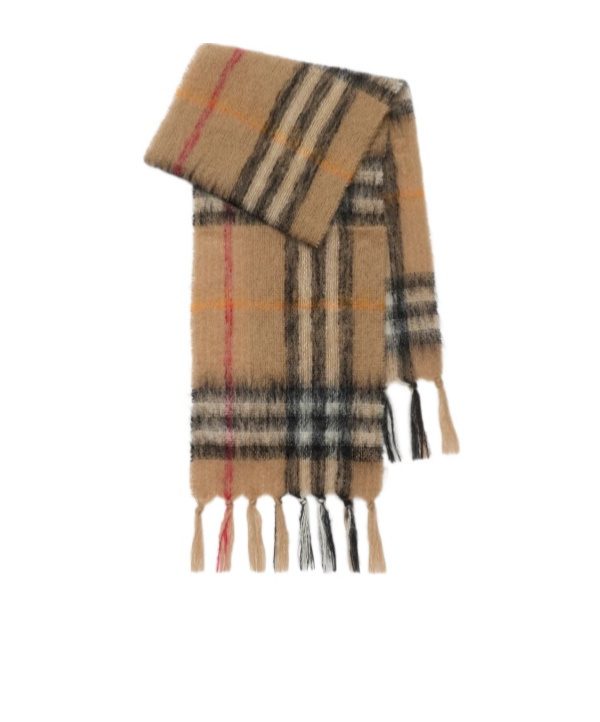 Checked mohair scarf