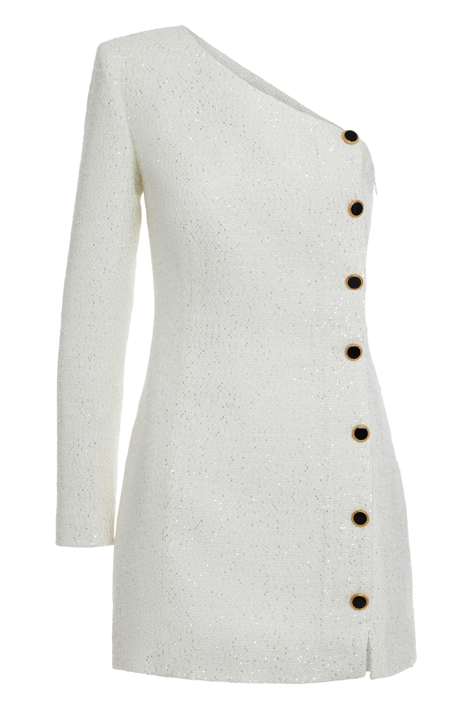 Sequined One-sleeve Mini Dress