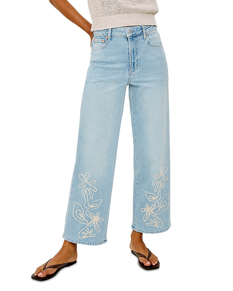 Getty High Rise Ankle Wide Leg Jeans in Lelani Embroidered