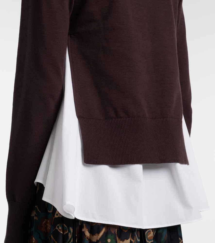 Layered cotton cardigan