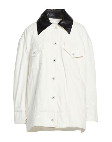 Woman Denim outerwear Off white Size 2 Cotton