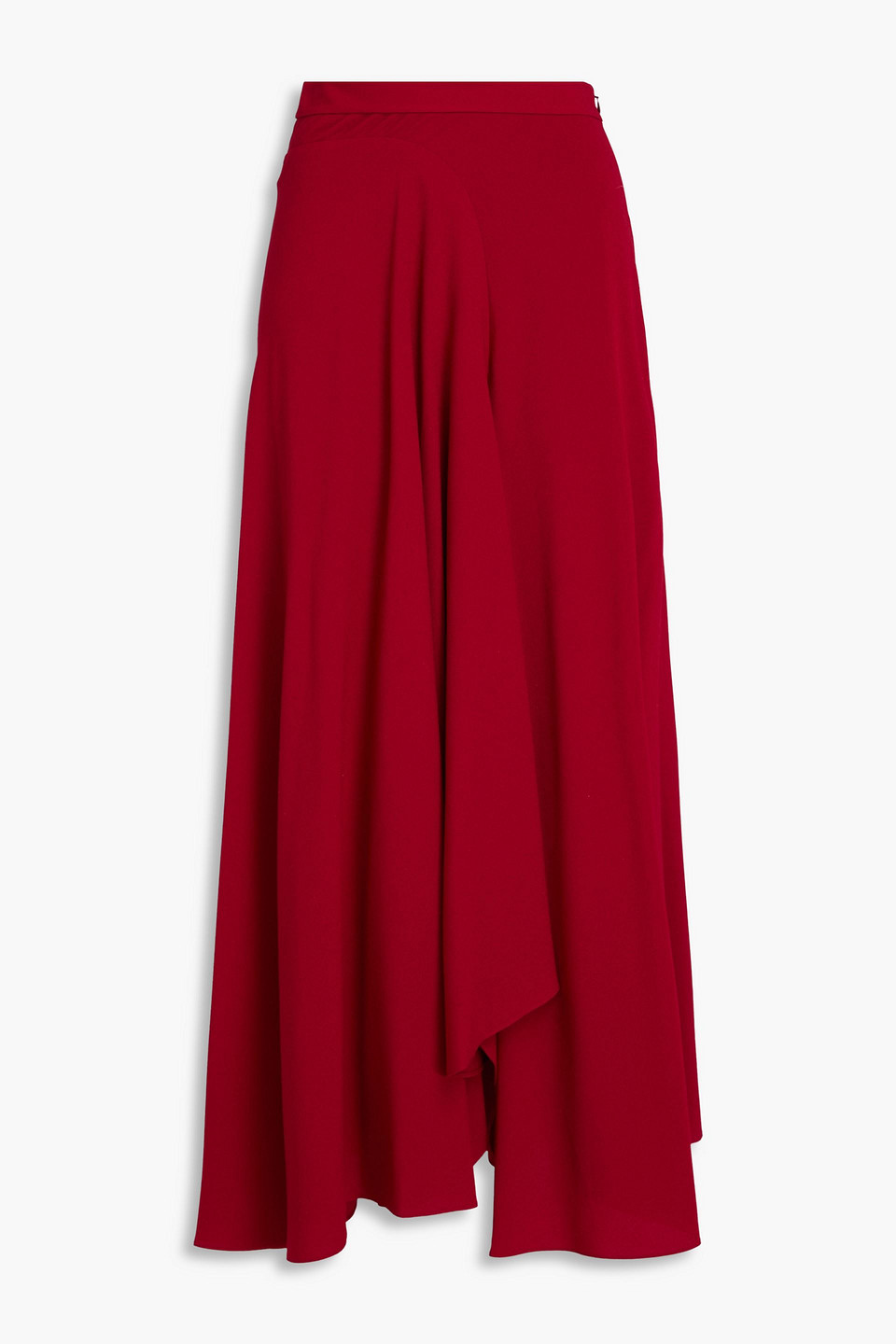 Asha asymmetric crepe maxi skirt - Red - UK 6