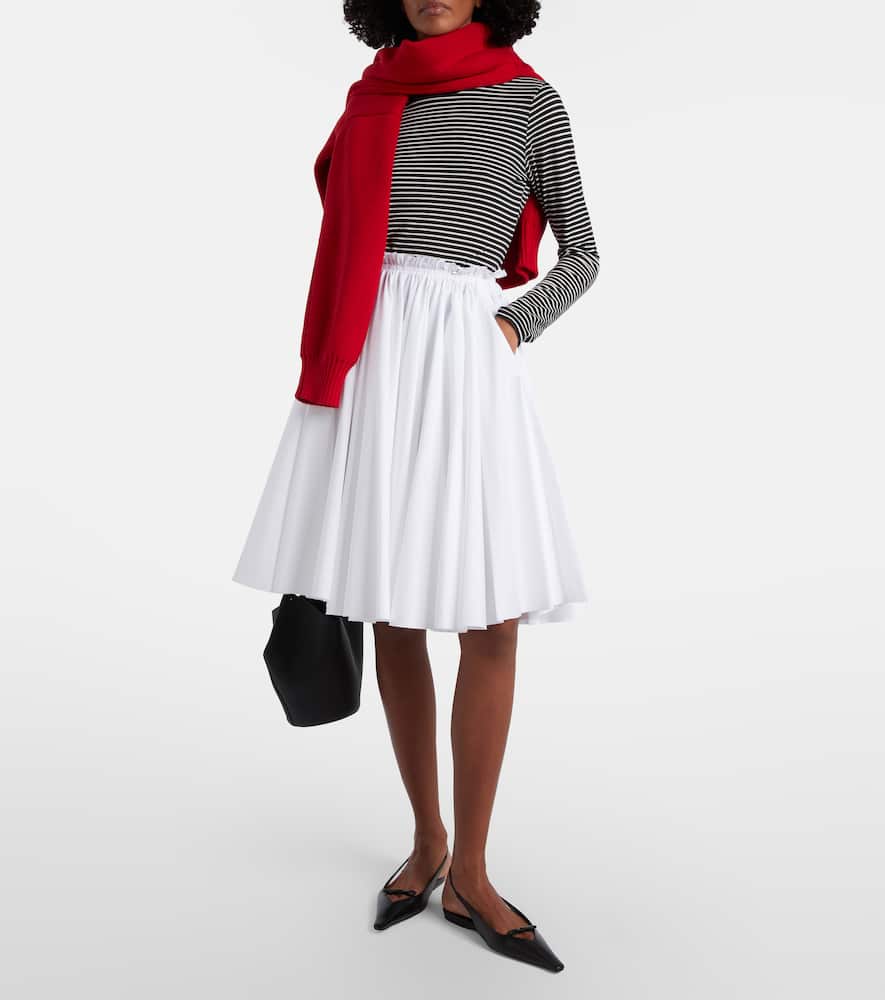 Corolla gathered cotton midi skirt