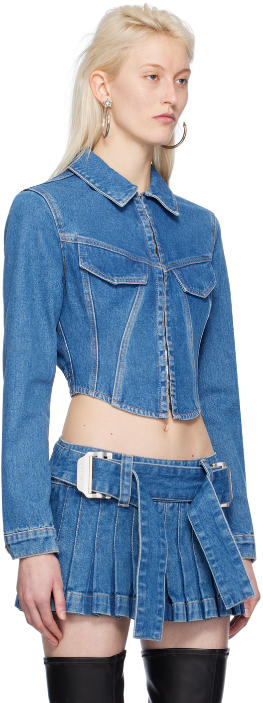 Dion Lee Blue Corset Denim Jacket