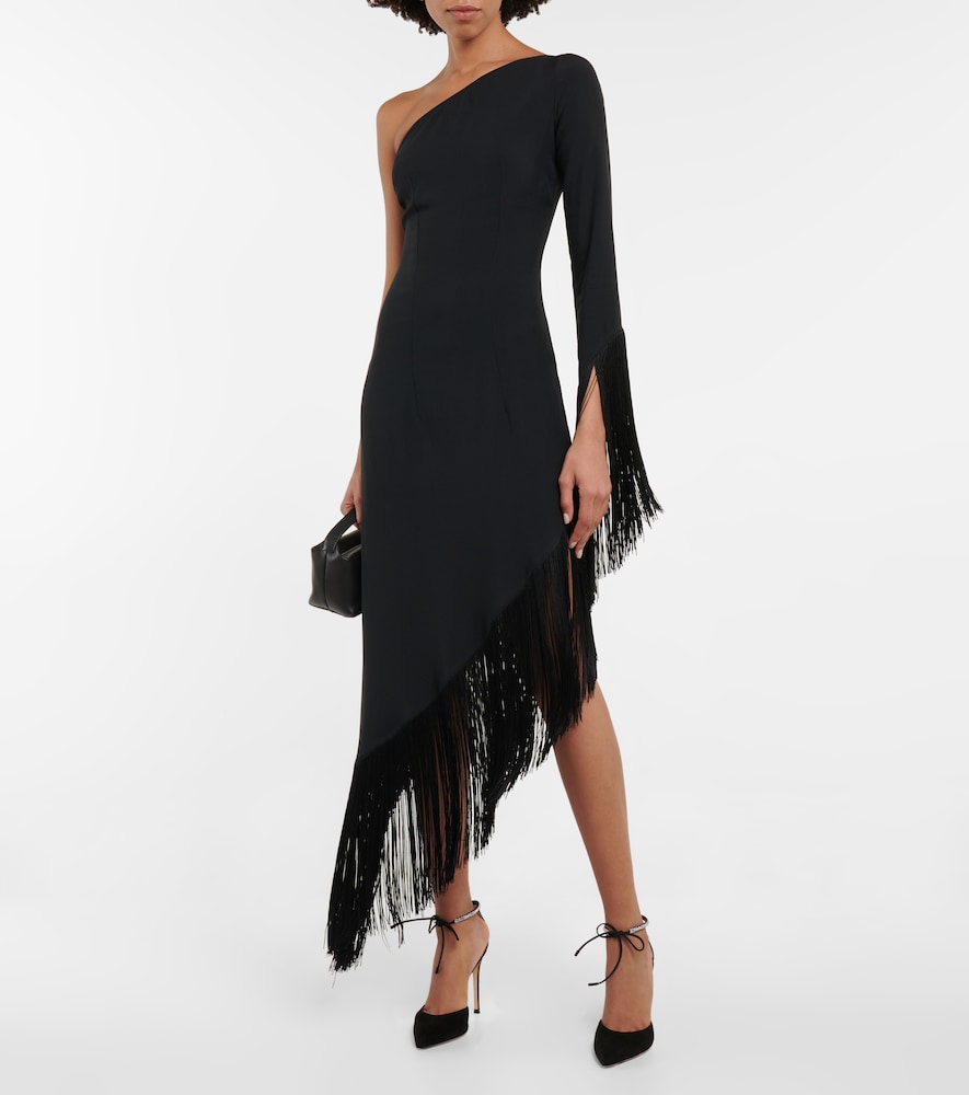 Aventador fringed one-shoulder midi dress