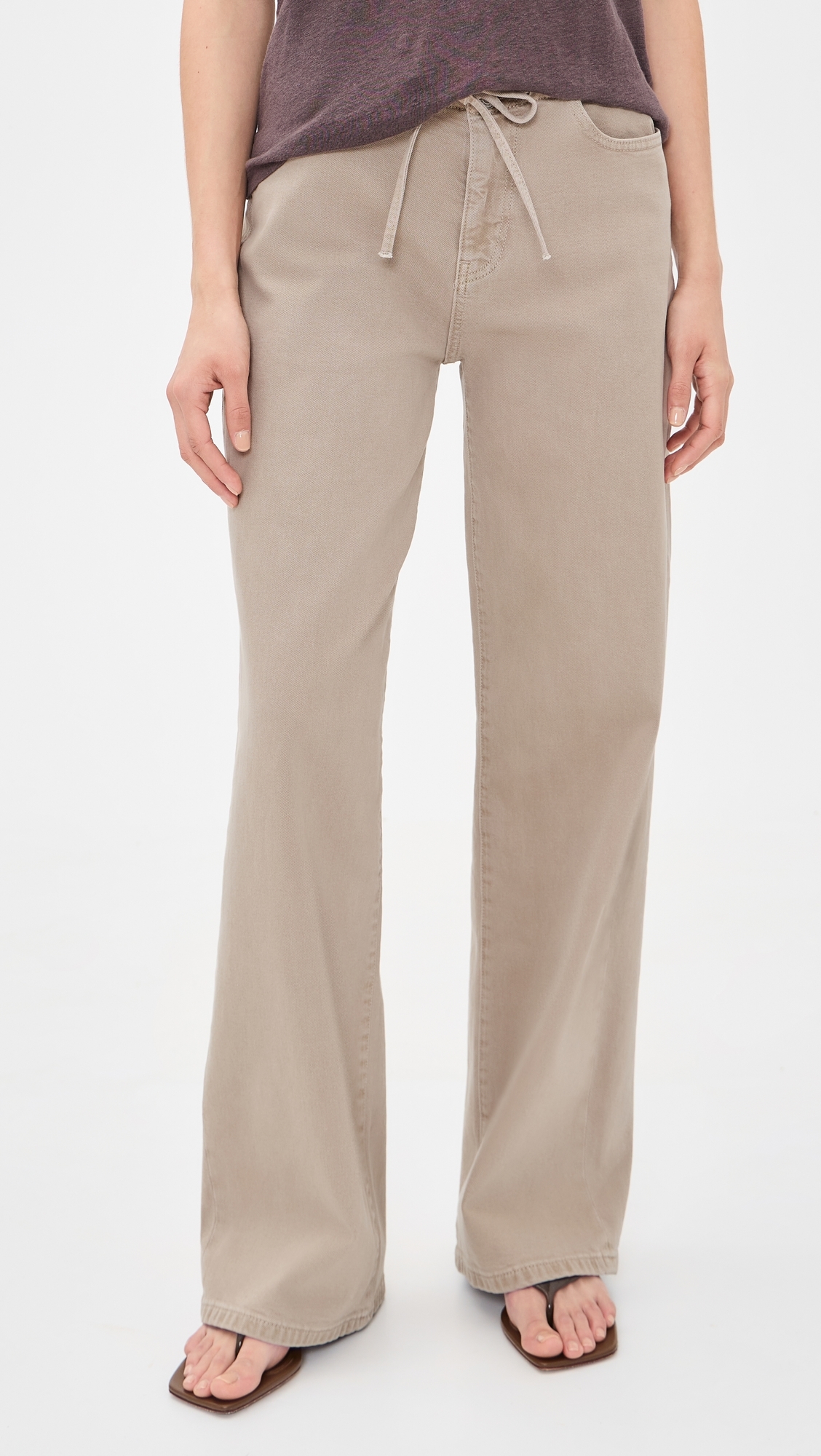 The Big Easy Pull On Wide Leg Jeans Sand Dollar