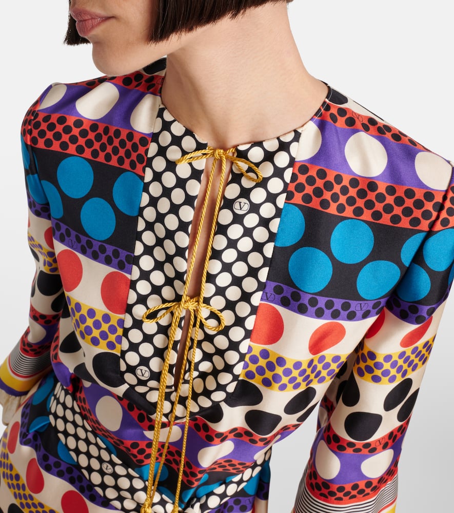 Escape polka-dot silk minidress