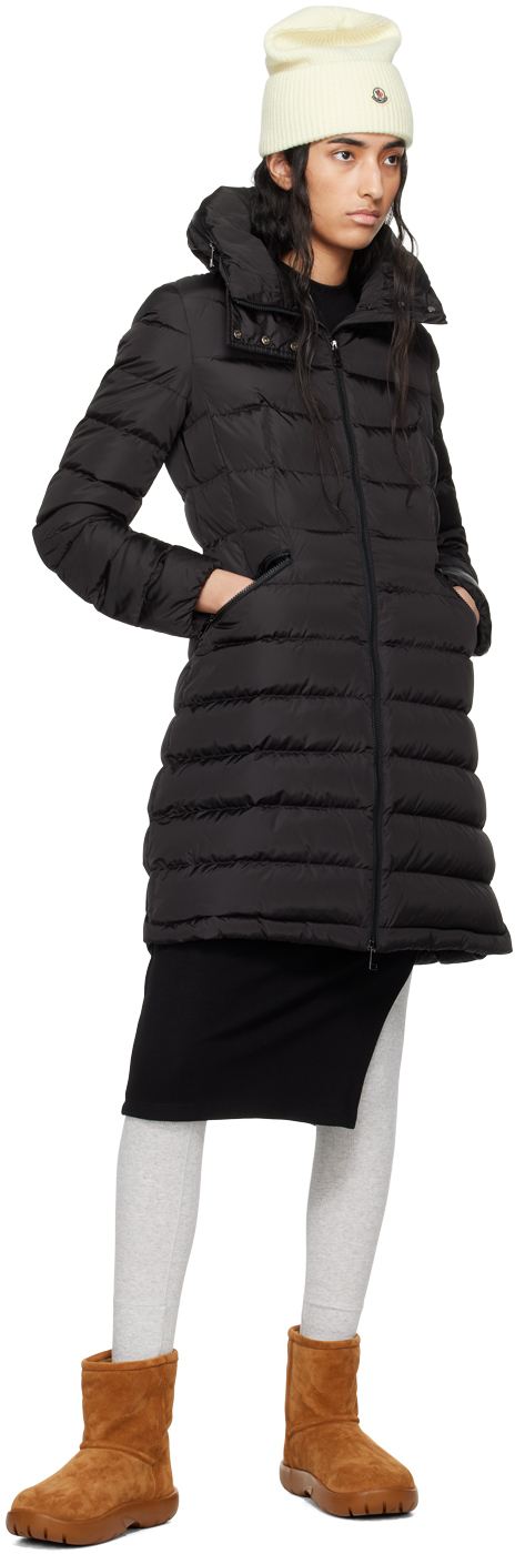 Moncler Black Flammette Down Coat