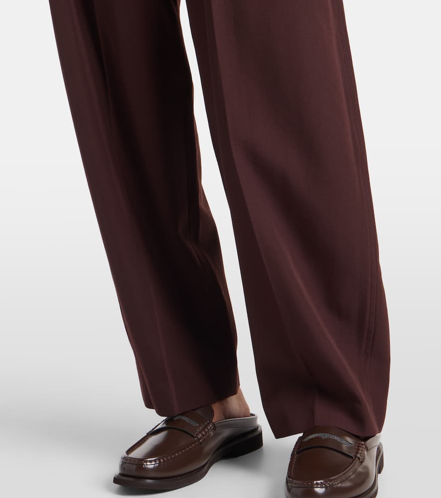 Wool and cotton straight pants