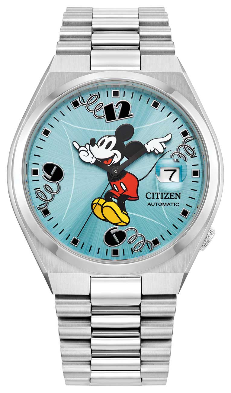 Tsuyosa Mickey Mouse Watch 40mm with Blue Dial
