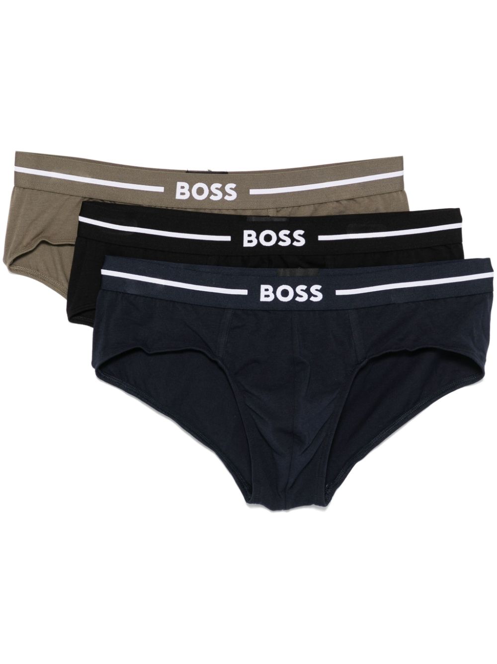 Logo-waistband briefs (pack of three) - Black