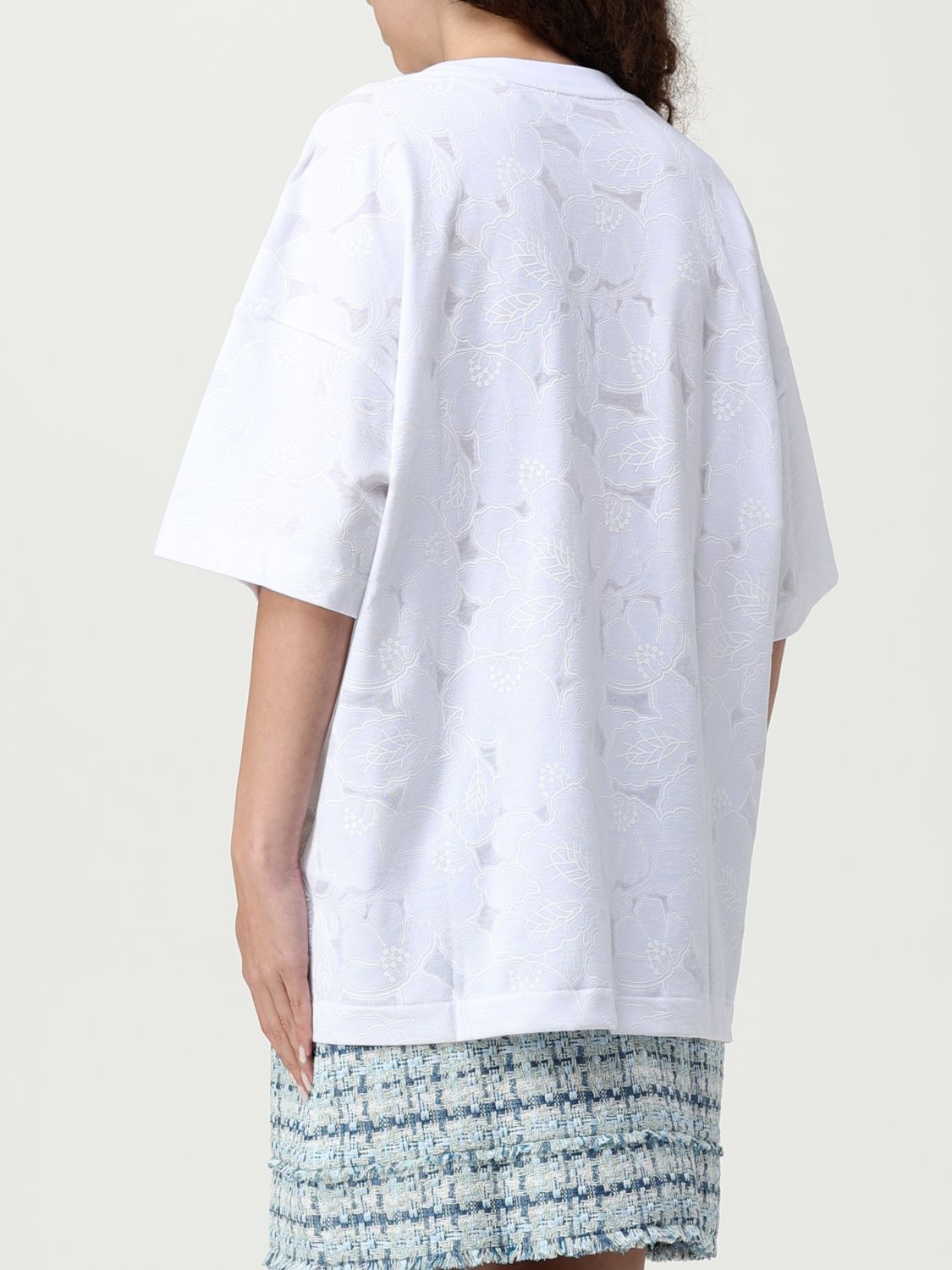 BOSS floral-jacquard T-shirt - White