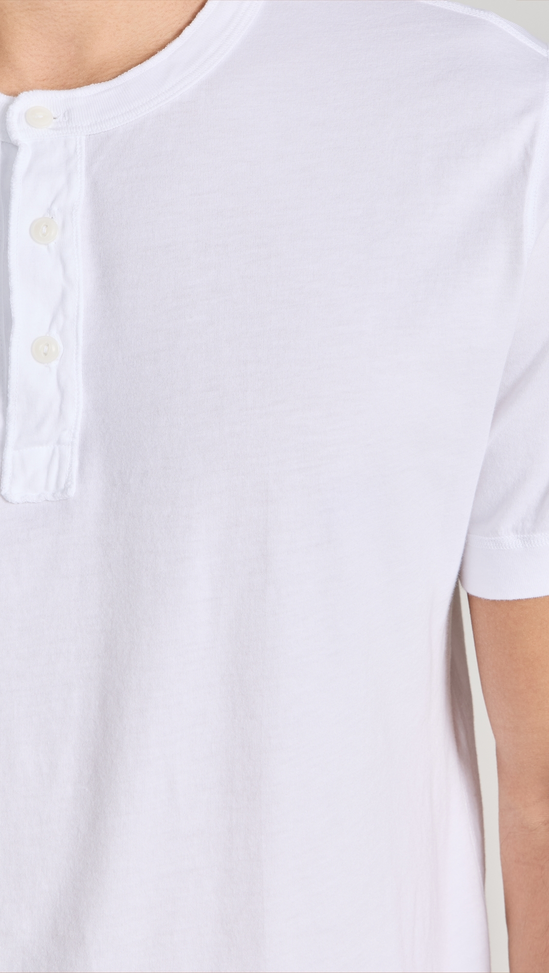 Short Sleeve Supima Henley White