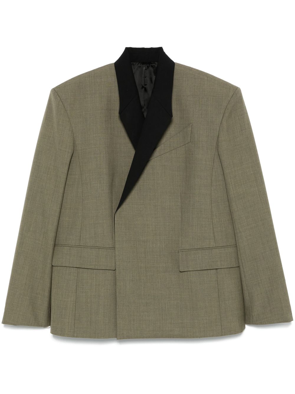 Contrast-lapels blazer - Green