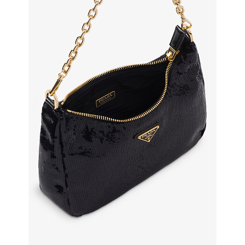 Womens Black Re-Nylon Recycled-nylon Shoulder bag 