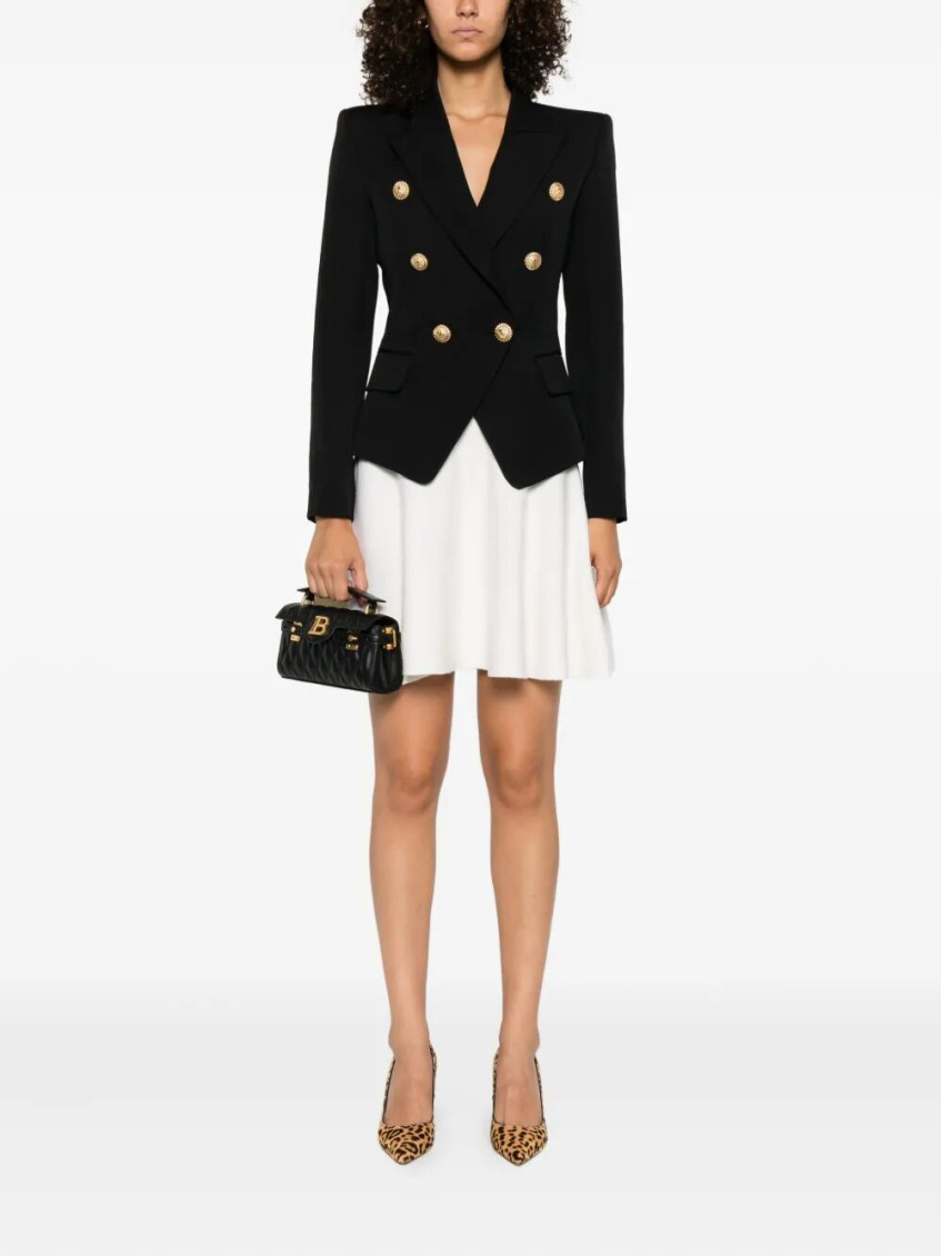 Black Double-breasted Wool Blazer