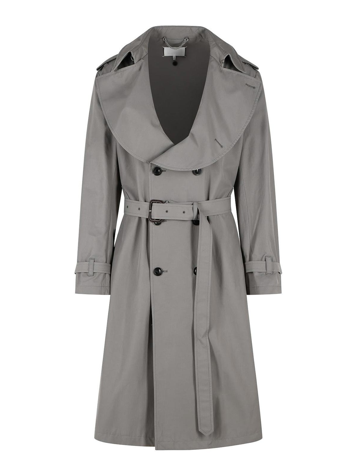 Maison Margiela - cotton blend trench coat folded collar