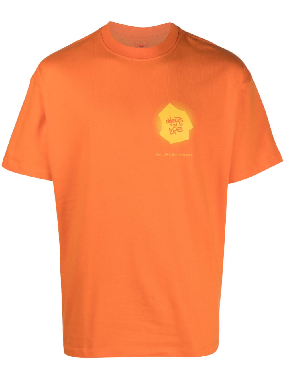 Graphic-print cotton T-shirt - Orange