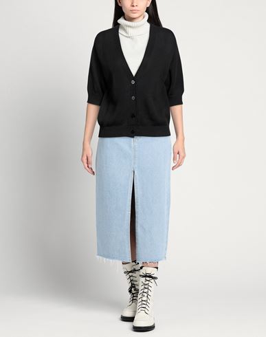 Woman Cardigan Black Size 6 Linen, Organic cotton