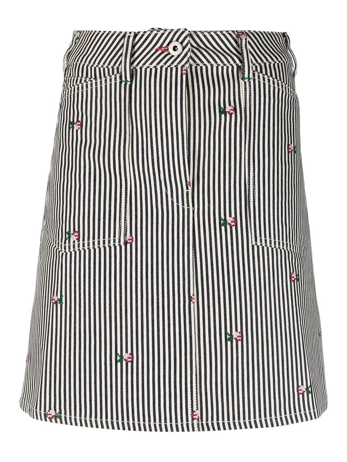 Striped denim skirt