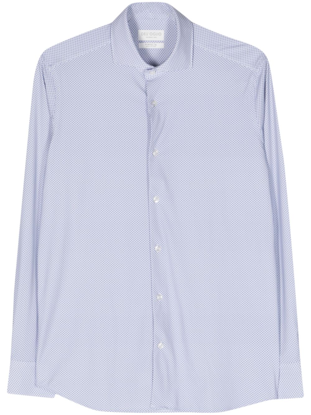 Geometric-pattern classic-collar shirt - White