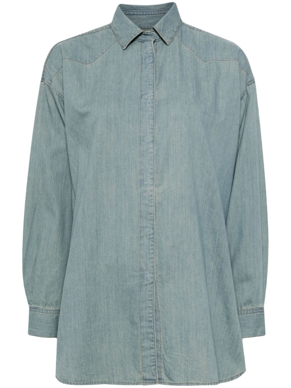 The Turquoise oversized denim shirt - Blue