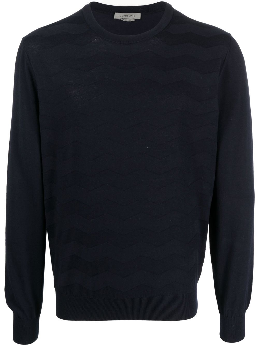 Round-neck knit jumper - Blue