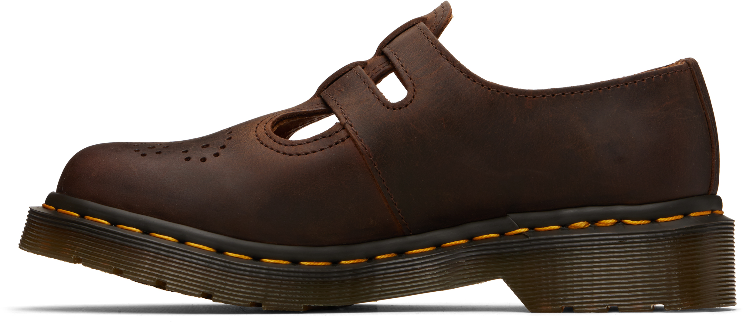 Brown 8065 Crazy Horse Leather Mary Jane Loafers