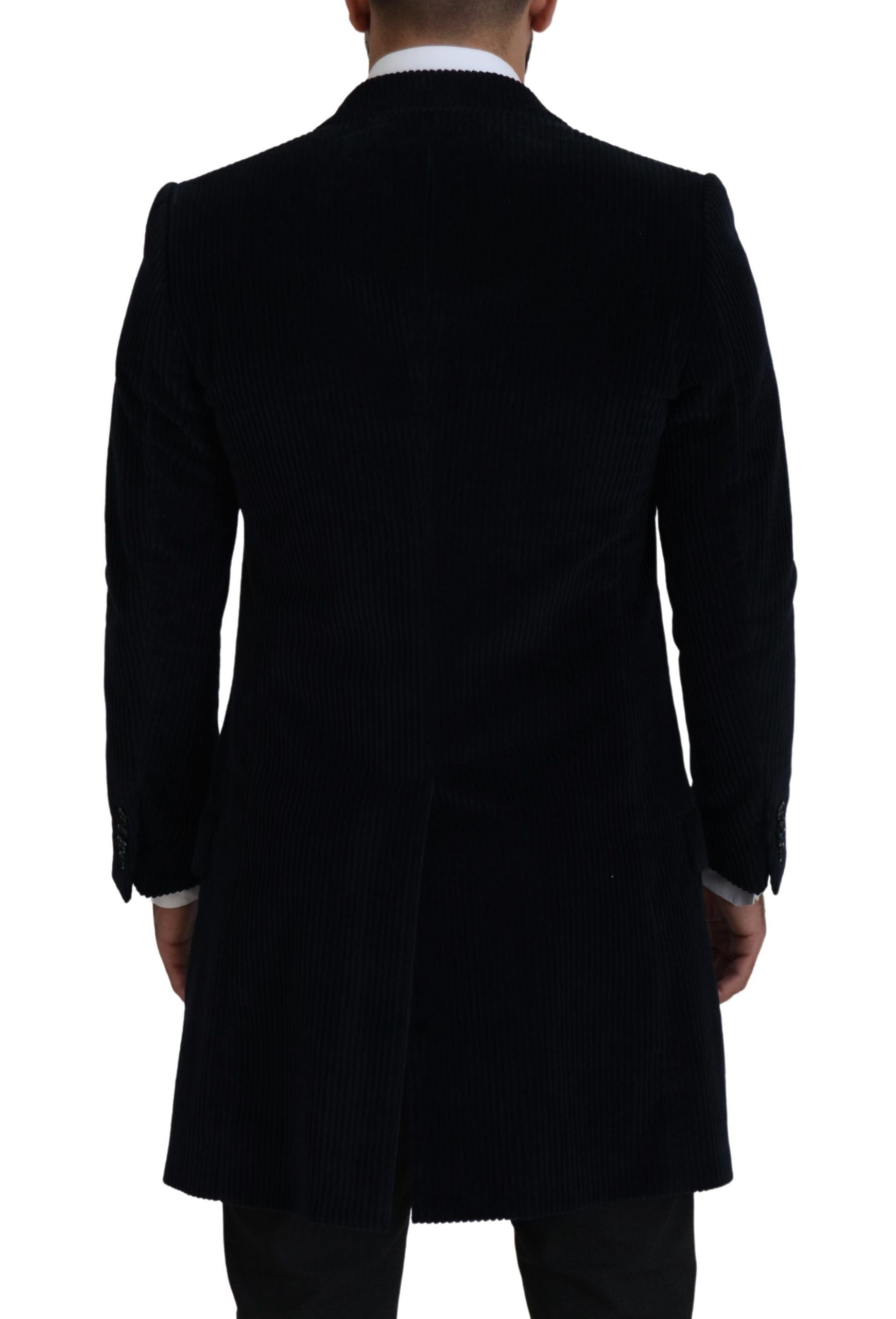 Cotton Cardigan Long Coat — Black