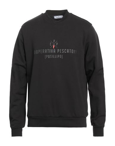 Man Sweatshirt Black Size S Cotton