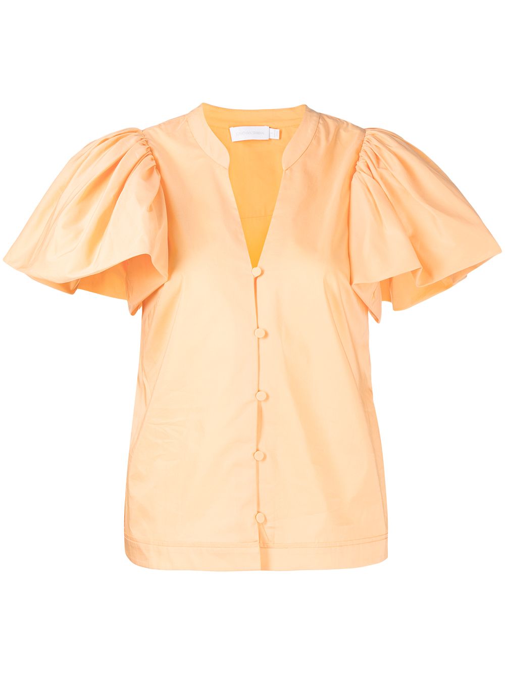 Hallie puff-sleeve blouse - Orange
