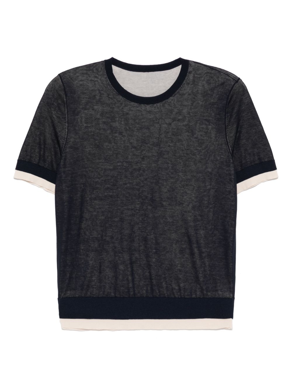 LESS spliced short sleeved knitted t-shirt - Blue