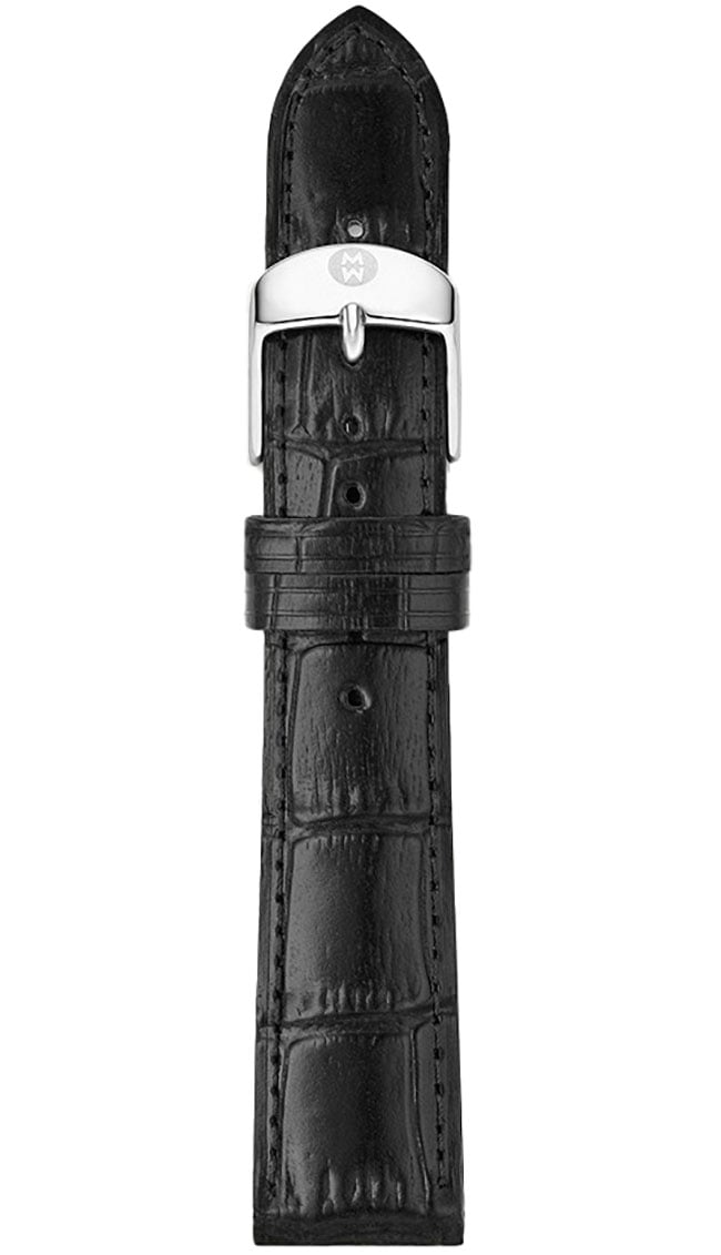 18mm Black Embossed Alligator Strap