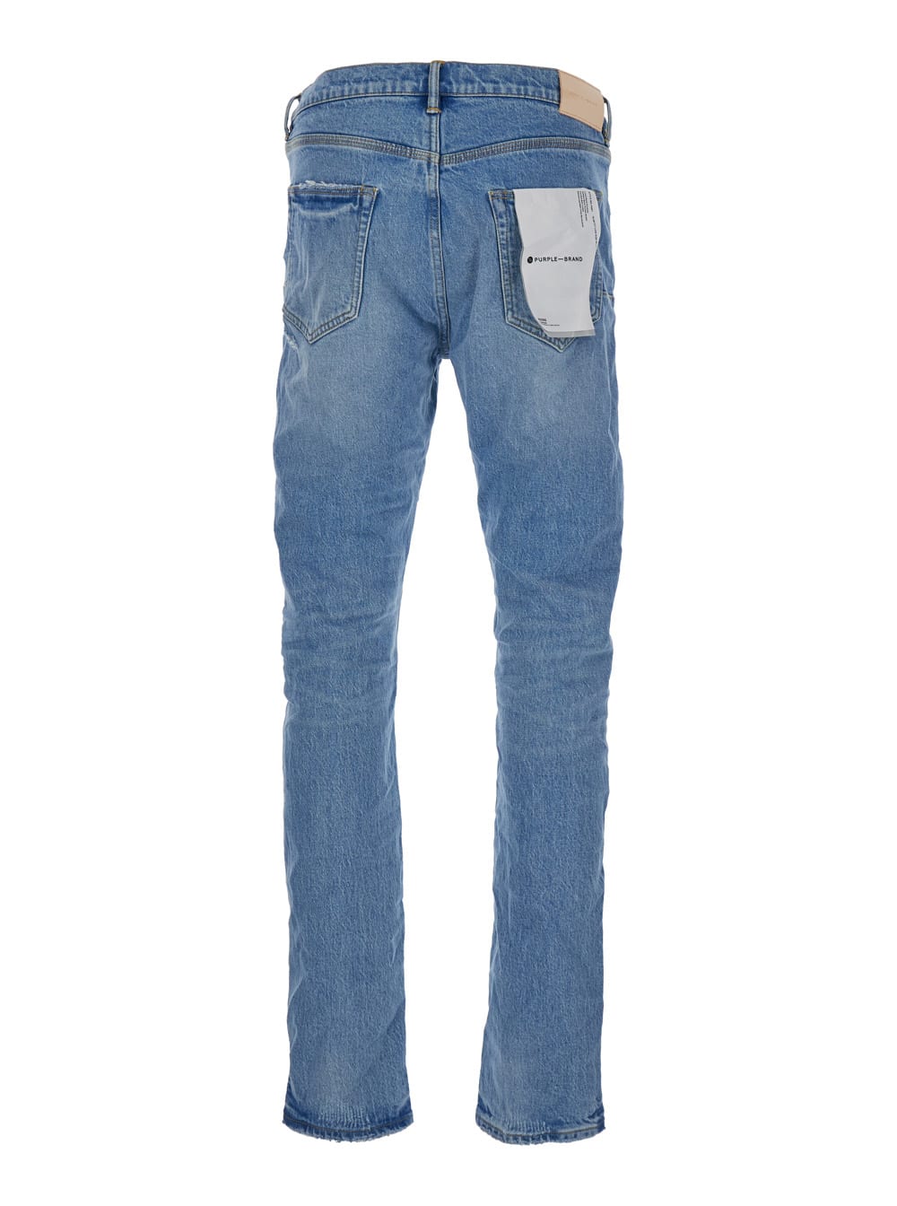 Light Blue Five-pocket Skinny Jeans In Stretch Cotton Denim Man