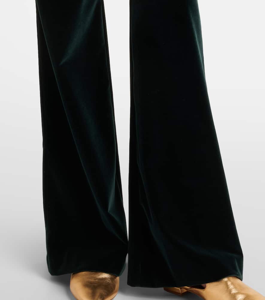 Cotton velvet flared pants