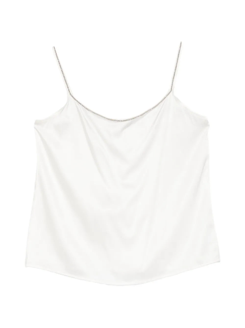 Beaded Strap Tank Top — White