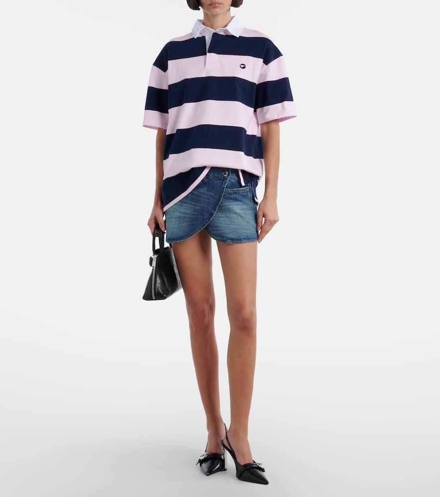 Striped cotton polo shirt
