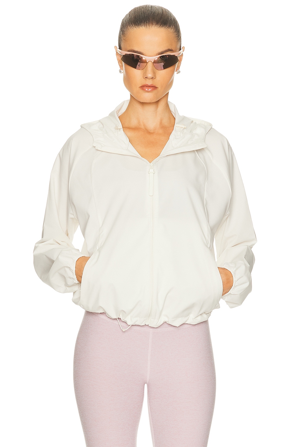 Beyond Yoga Cross Country Packable Jacket in Dove - White.  XS also in L