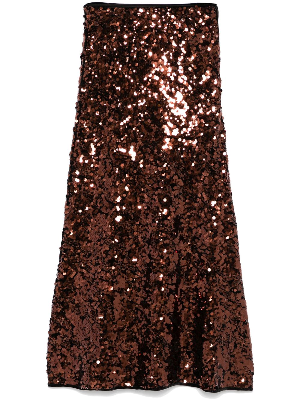 Sequinned maxi skirt - Brown