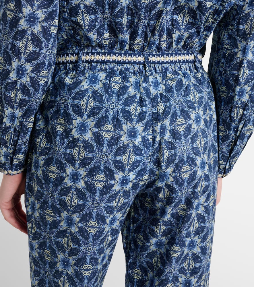 Kendra printed cotton wide-leg pants