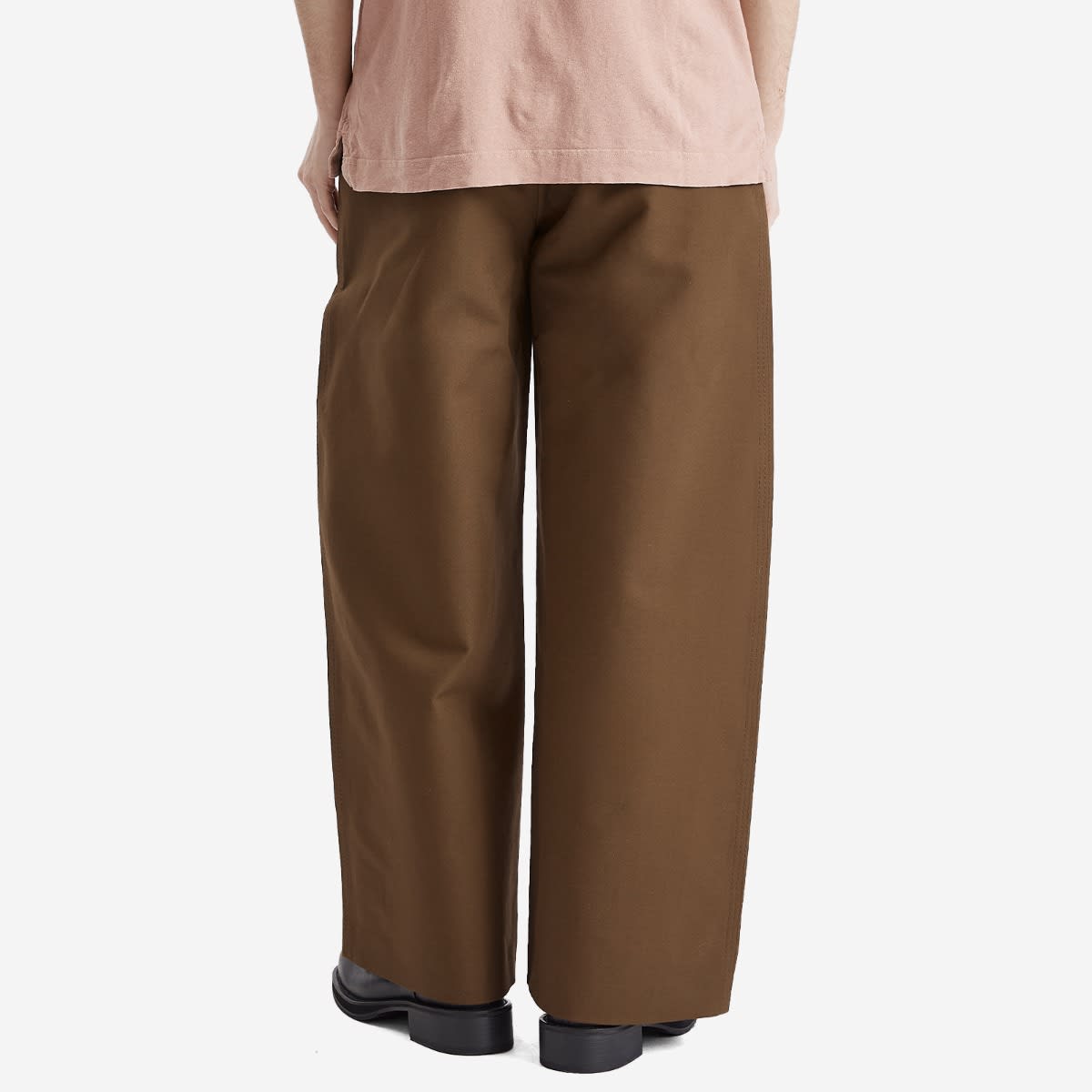 Men's Plass Double Cotton Twill Trousers in Olive Green