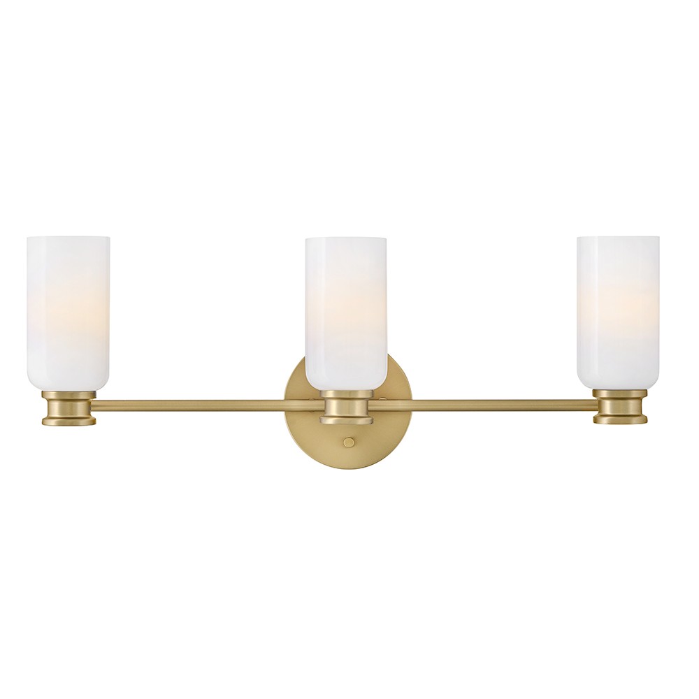 Lacquered Brass LED Bathroom Vanity Light from the Naomi Collection