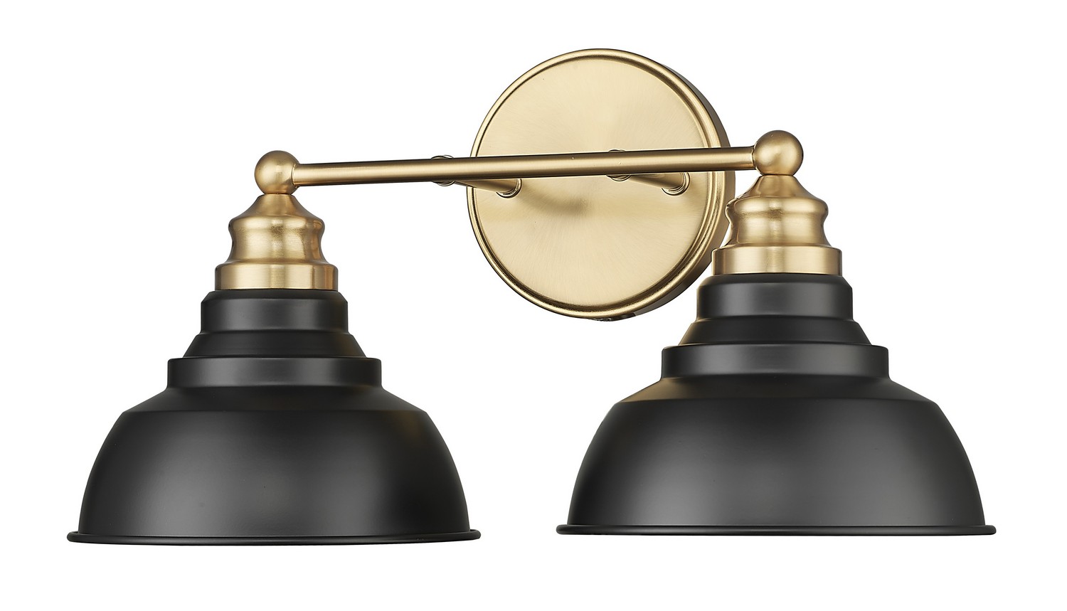 Matte Black and Brass Bathroom Vanity Light from the Bishop Collection