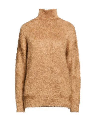 Woman Turtleneck Sand Size L Superkid mohair, Polyamide, Elastane